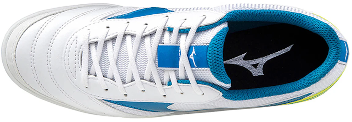 Mizuno Morelia Sala Club Low Top Volleyballschuhe Weiß Blau Gelb Leicht Q1GA200324 Order Mizuno Morelia Sala Club Low Top Volleyballschuhe Weiß Blau Gelb Leicht Q1GA200324