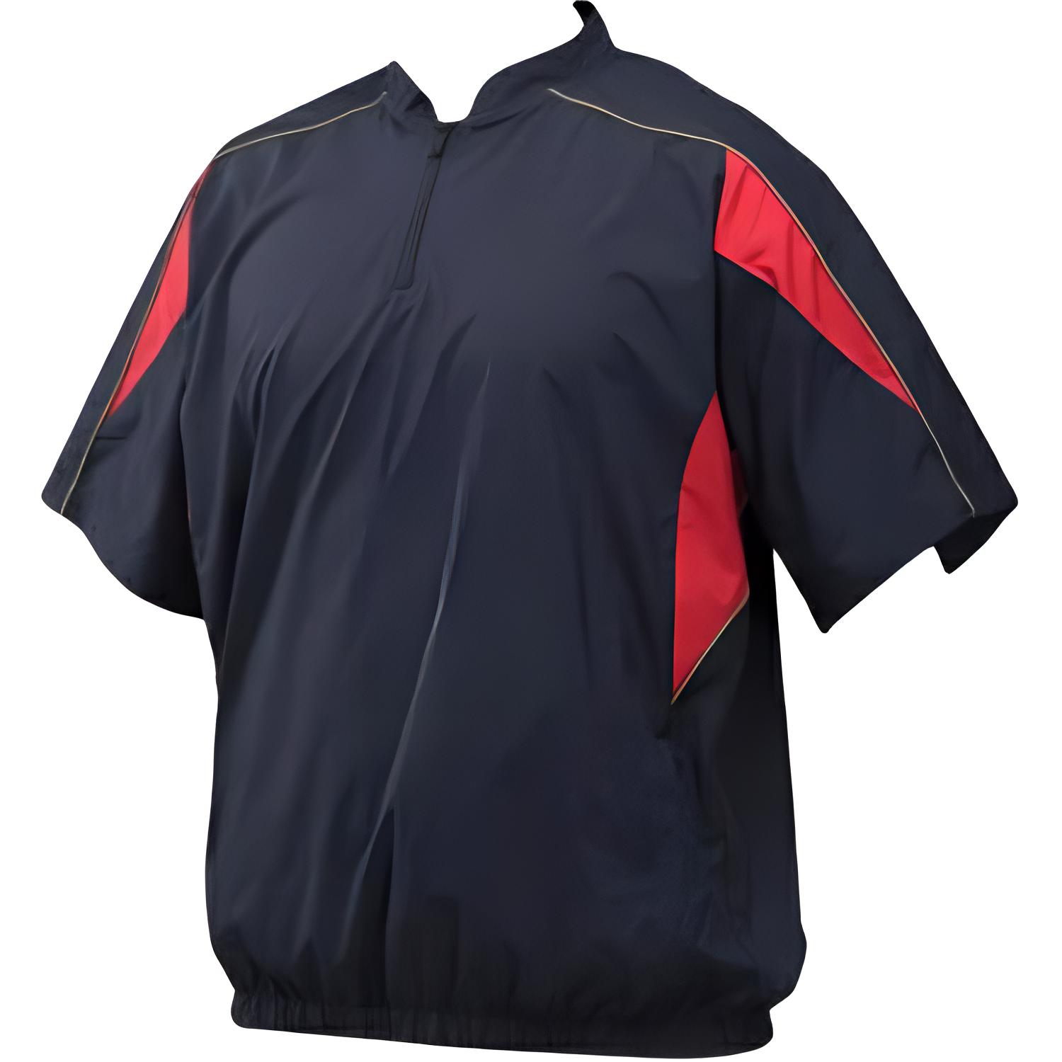 Mizuno Multi-Color Half-Zip Pullover Short-Sleeve Jacket Navy Blue Men 12JE9V3414