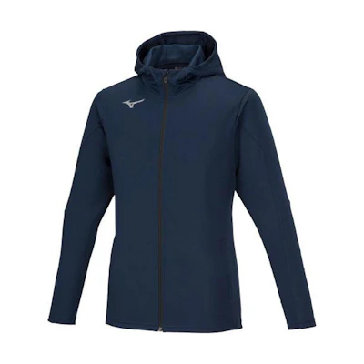 Mizuno Navy Blue Logo Print Zip-Up Hoodie Jacket 32MCA11809