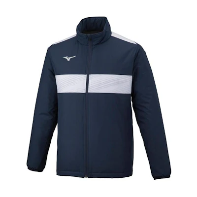 Mizuno Navy Blue Logo Stripe Print Half-Zip Jacket Unisex P2ME259014