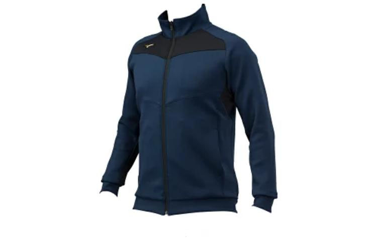 Mizuno Navy Colorblock Logo Print Zip-Up Jacket 12JC2R0314