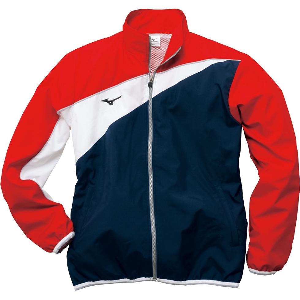 Mizuno Navy Colorblock Logo Print Zip-Up Jacket Unisex Long Sleeve N2JC9020-86