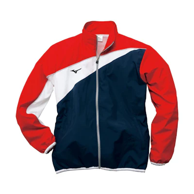 Mizuno Navy Colorblock Logo Print Zip-Up Jacket Unisex Long Sleeve N2JC9020-86