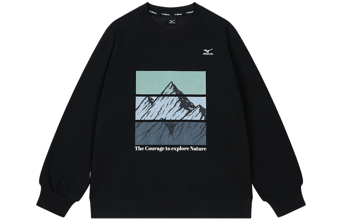 Mizuno Outdoor Japanese Snow Mountain Logo Graphic Crewneck Sweatshirt Unisex A2CA2552