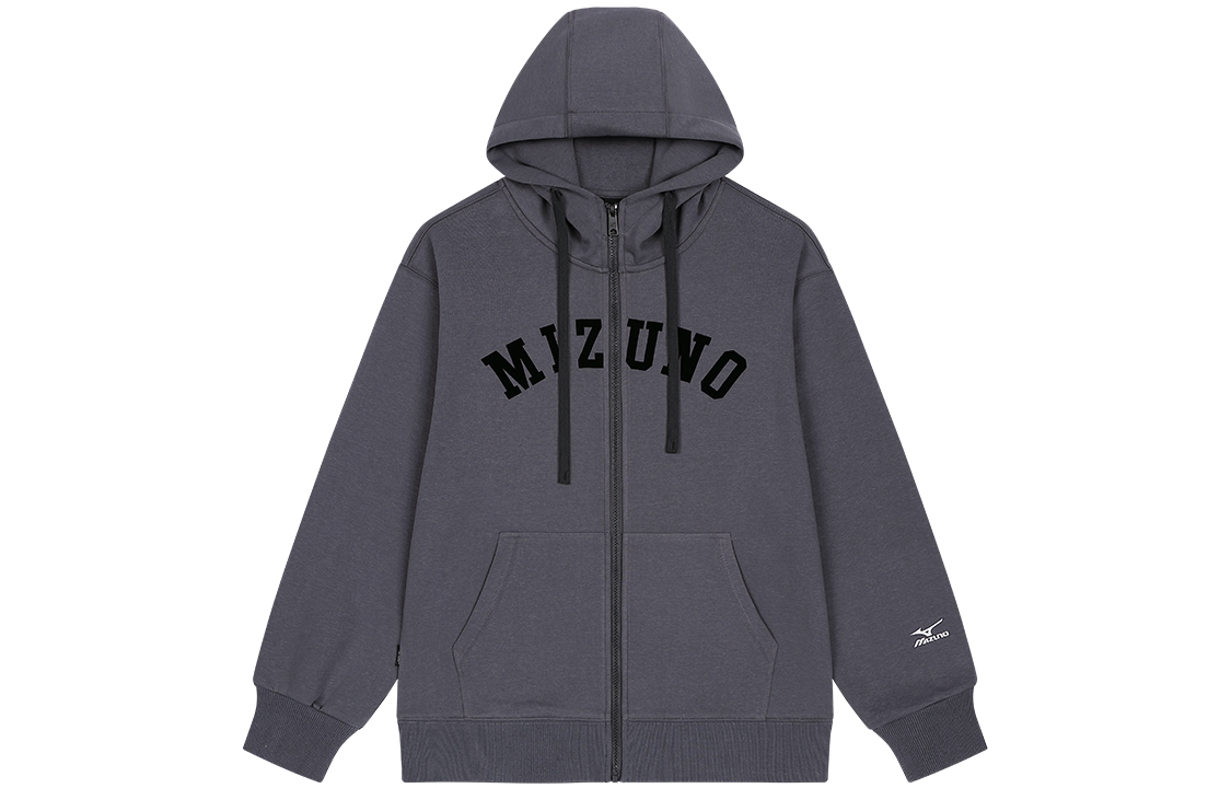 Mizuno Outdoor Logo Print Loose Fit Zip-Up Hoodie Unisex A2CC2546