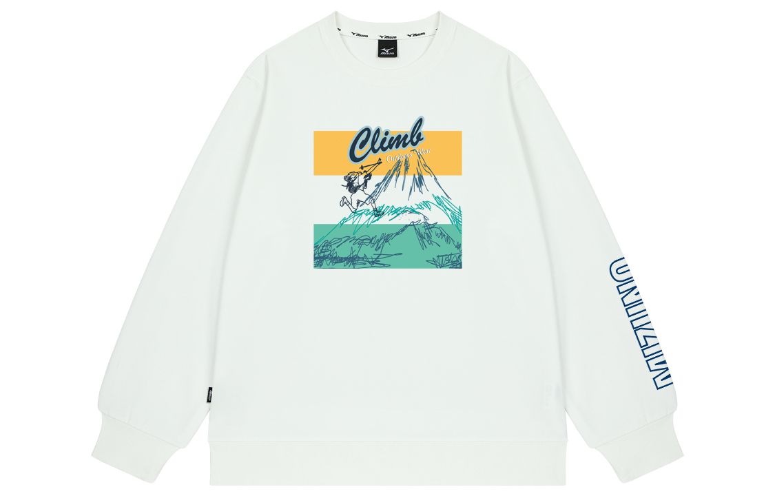 Mizuno Outdoor Snow Mountain Logo Printed Casual Long Sleeve Sweatshirt Unisex A2CA2514
