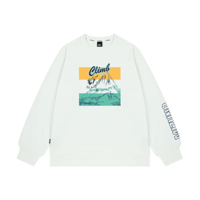 Mizuno Outdoor Snow Mountain Logo Printed Casual Long Sleeve Sweatshirt Unisex A2CA2514