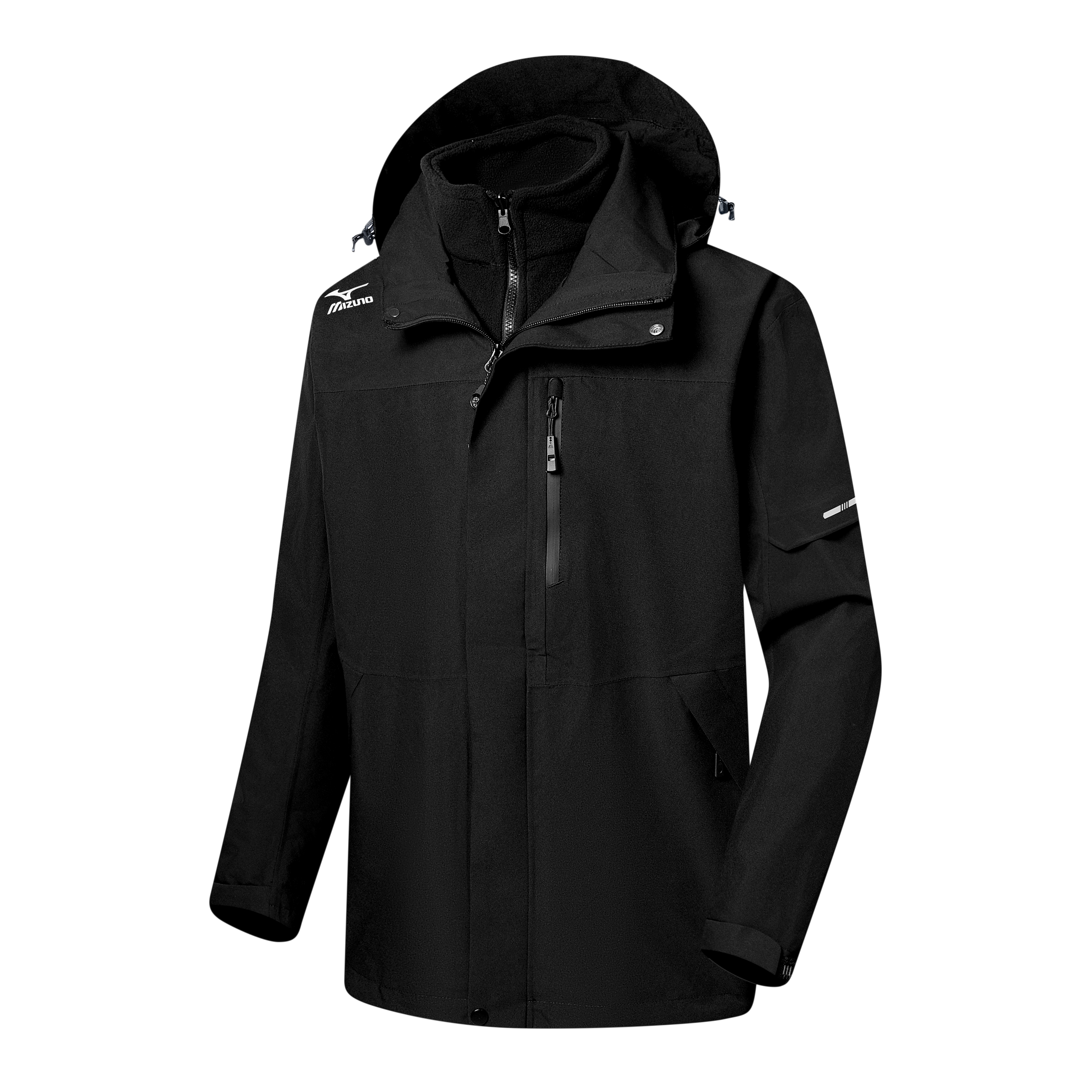 Mizuno Outdoor Waterproof Reflective 3-in-1 Jacket with Detachable Fleece Liner A2CE2544