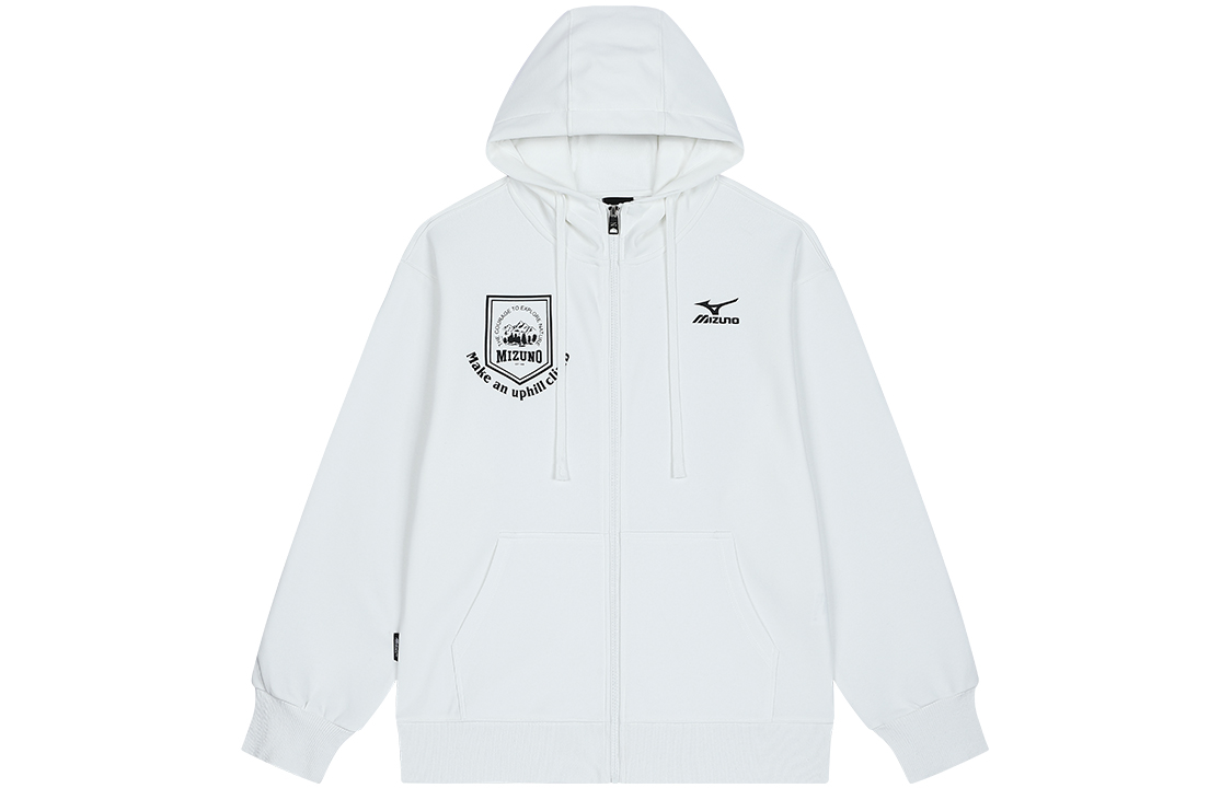 Mizuno Outdoor Zip Hoodie with Front Logo Print - Unisex Loose Fit A2CC2549