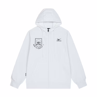 Mizuno Outdoor Zip Hoodie with Front Logo Print - Unisex Loose Fit A2CC2549