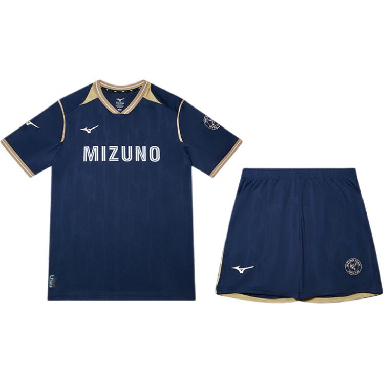 Mizuno PERFORMANCE SS24 Navy Soccer Set: Quick-Dry Tee & Mid-Waist Shorts. P2CG46P2-14