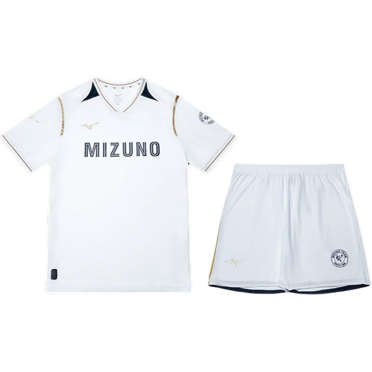 Mizuno PERFORMANCE SS24 V-Neck Letter Tee & Shorts Soccer Set Unisex White P2CG46P2-01