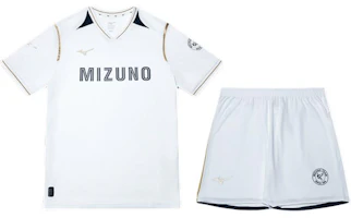 Mizuno PERFORMANCE SS24 V-Neck Letter Tee & Shorts Soccer Set Unisex White P2CG46P2-01 Mizuno PERFORMANCE SS24 V-Neck Letter Tee & Shorts Soccer Set Unisex White P2CG46P2-01