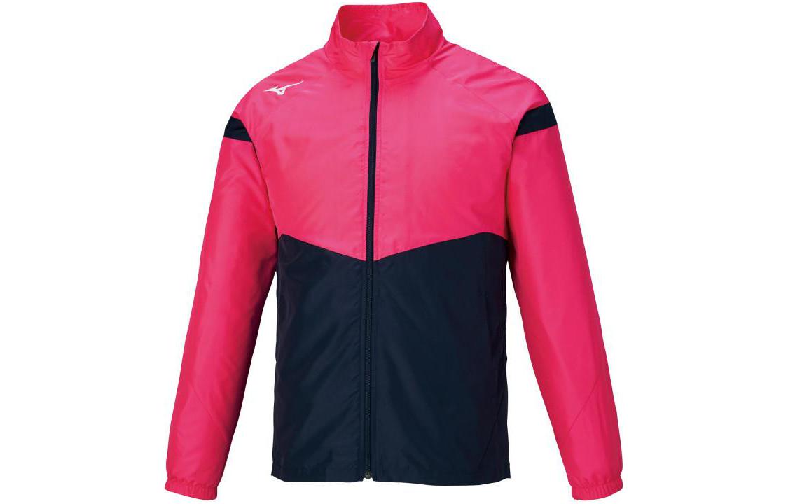 Mizuno Pink Loose-Fit Colorblock Zip-Up Jacket with Logo 32ME112065