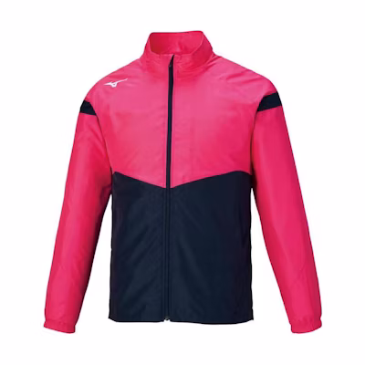 Mizuno Pink Loose-Fit Colorblock Zip-Up Jacket with Logo 32ME112065