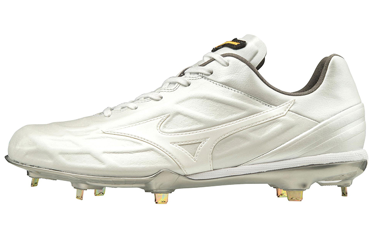 Mizuno Pro QS Low Top Wear-Resistant Baseball Shoes White Gray 11GM190001