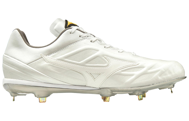Order Mizuno Pro QS Low Top Sepatu Baseball Tahan Aus Putih Abu-abu 11GM190001