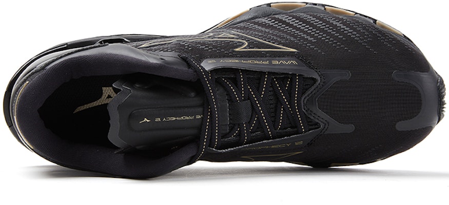 Mizuno Prophecy 12 減震透氣 低筒 跑步鞋 男女款 黑色金 Order Mizuno Prophecy 12 減震透氣 低筒 跑步鞋 男女款 黑色金