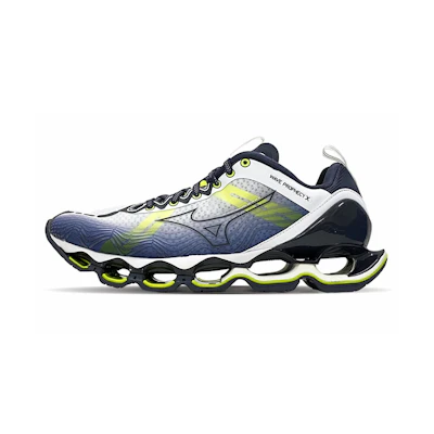 Mizuno Wave X 10 Shock Absorption Non-Slip Wear-resistant Low Tops White Green 'Black Yellow Blue'