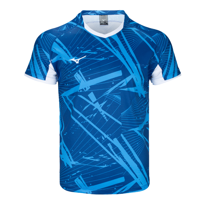 Mizuno Quick-Dry Breathable Badminton T-Shirt Unisex Cobalt Blue. 72CA26Z1