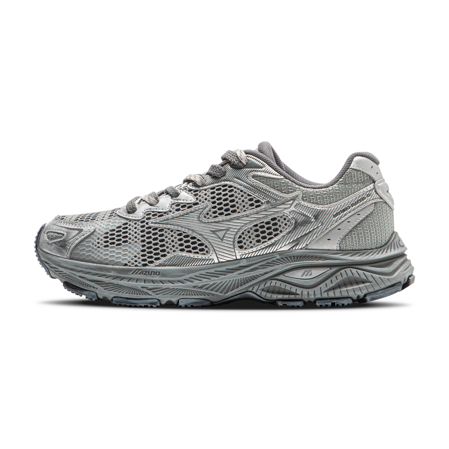 Mizuno Racer S Vintage Distressed Low-Top Running Shoes Grey Silver D1GH223524