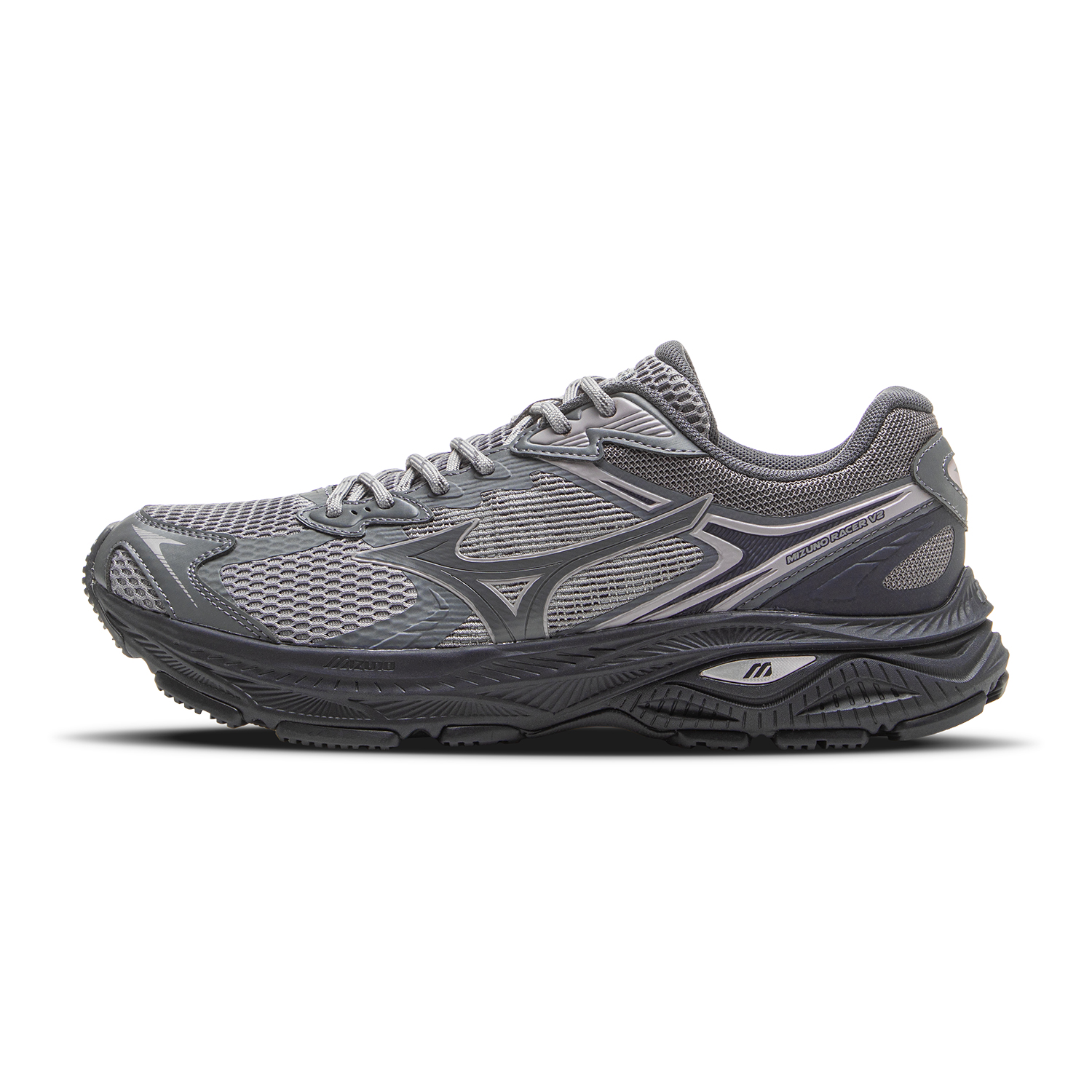 Mizuno RACER V2 Carbon Gray Lightweight Running Shoes D1GH250603