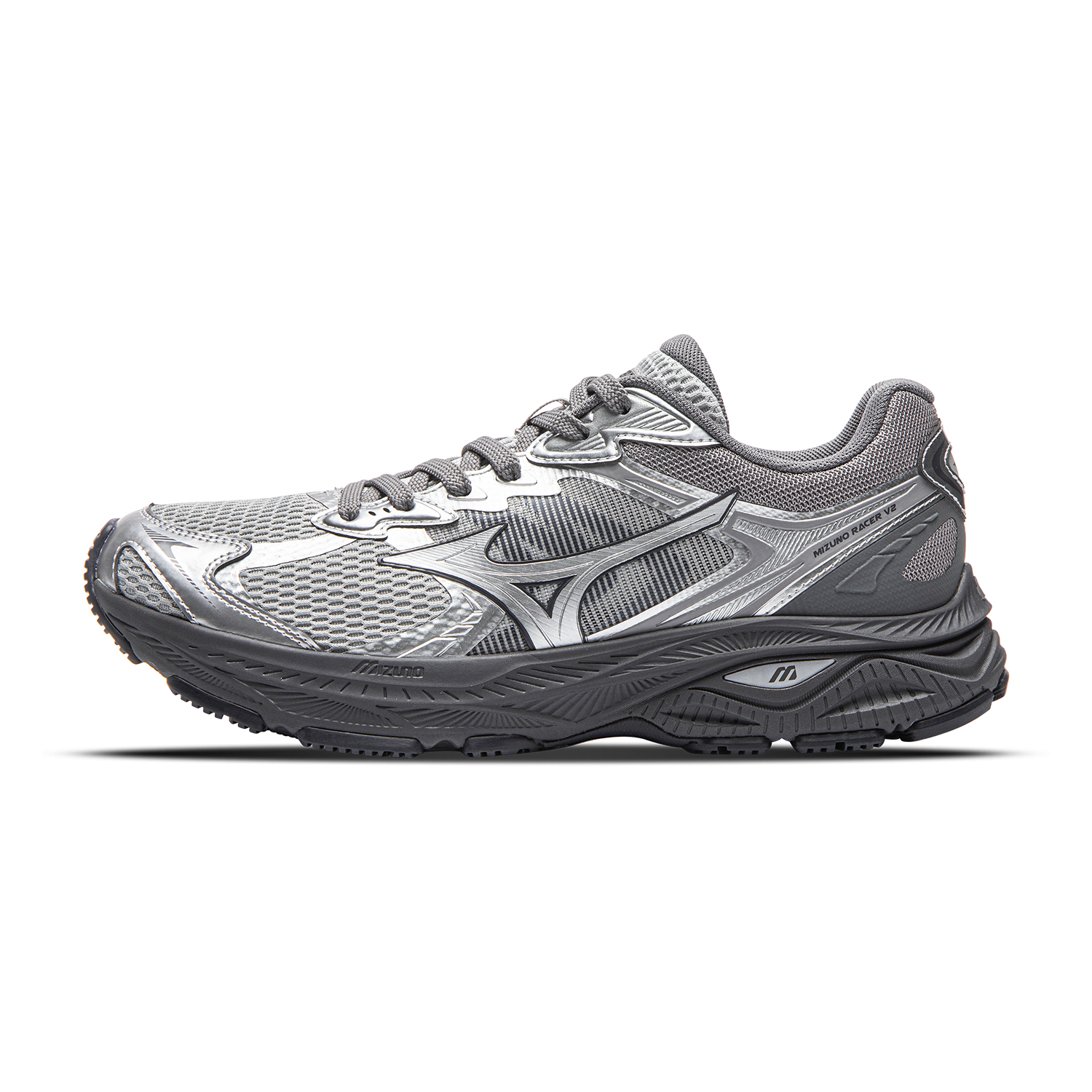Mizuno RACER V2 Grey Retro Low-Top Casual Running Shoes Comfortable Style D1GH250613