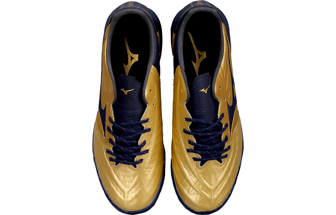 Shop Mizuno Rebula 3 Elite AS Fußballschuhe Gold/Blau P1GD206214