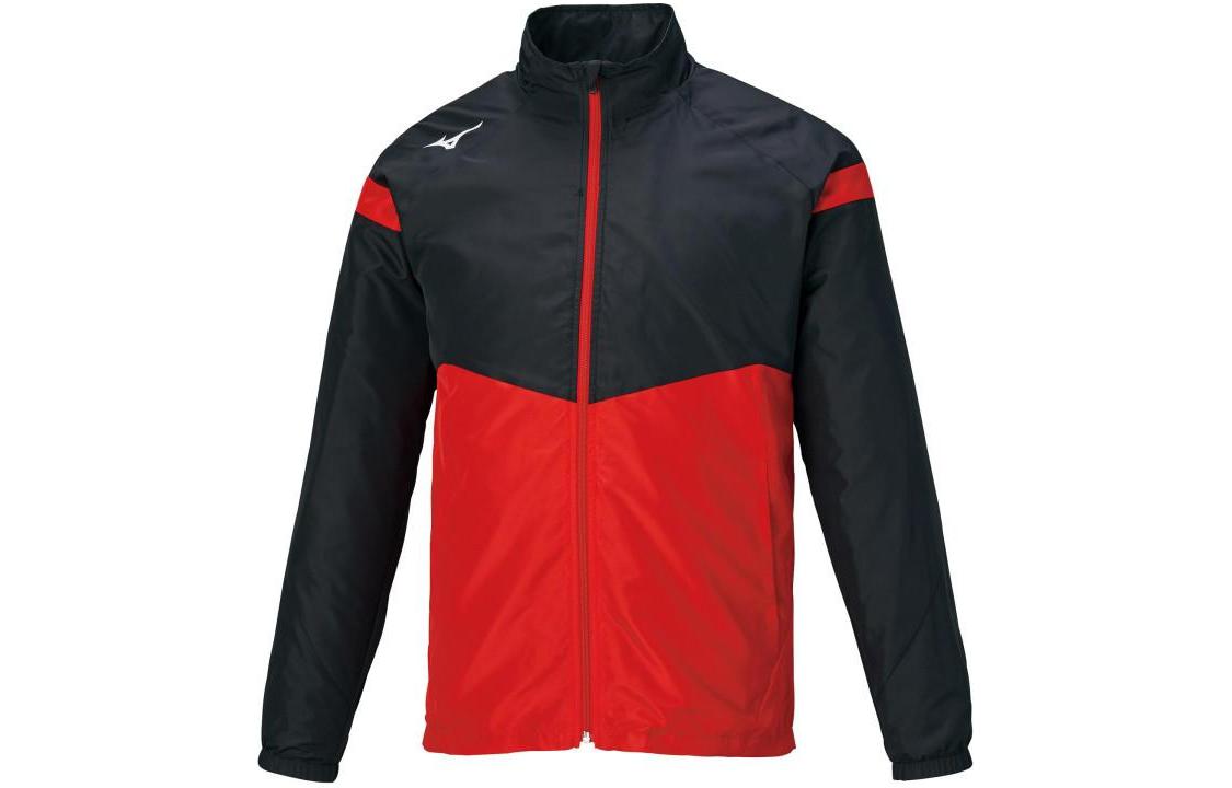 Mizuno Red Black Colorblock Training Jacket Windbreaker Unisex 32ME112096