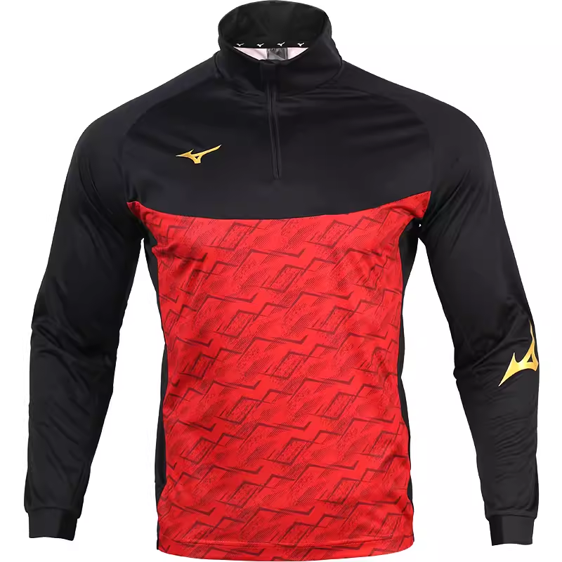 Mizuno Red Black Pullover Breathable Casual Sweatshirt P2CC19Z194