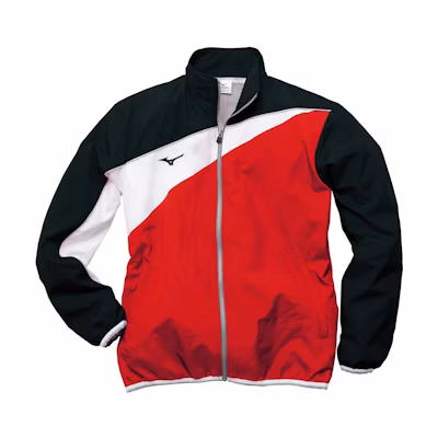 Mizuno Red Colorblock Logo Print Zip-Up Jacket Unisex N2JC9020-69
