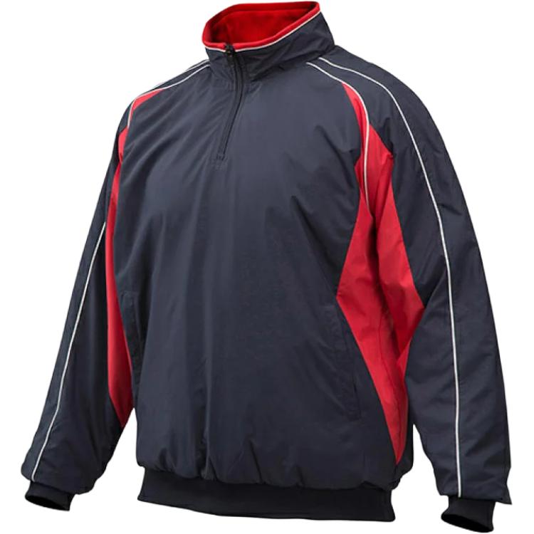Mizuno Red Half-Zip Colorblock Raglan Jacket Unisex Long-Sleeve 12JE9V49-14