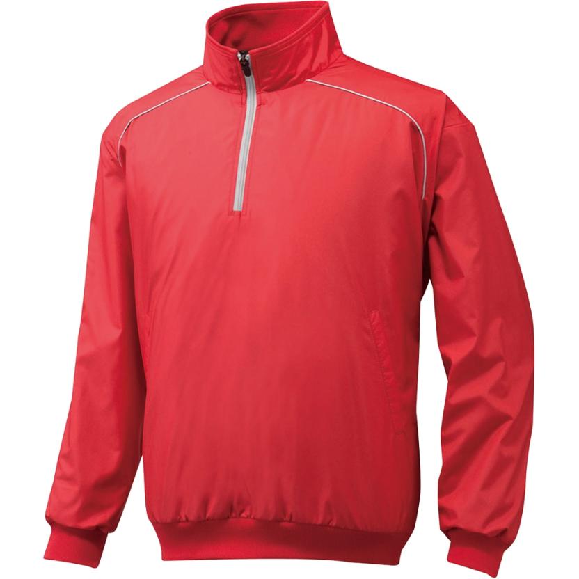 Mizuno Red Pullover Long-Sleeve Jacket with Colorblock Design 12JE5V44-62