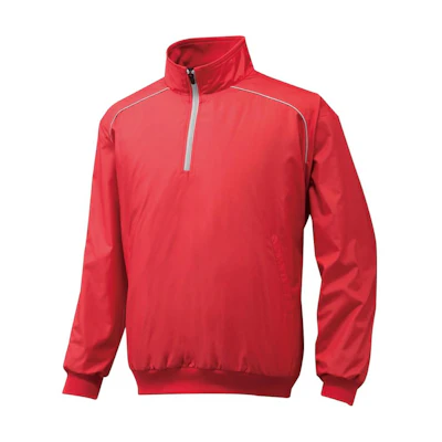 Mizuno Red Pullover Long-Sleeve Jacket with Colorblock Design 12JE5V44-62
