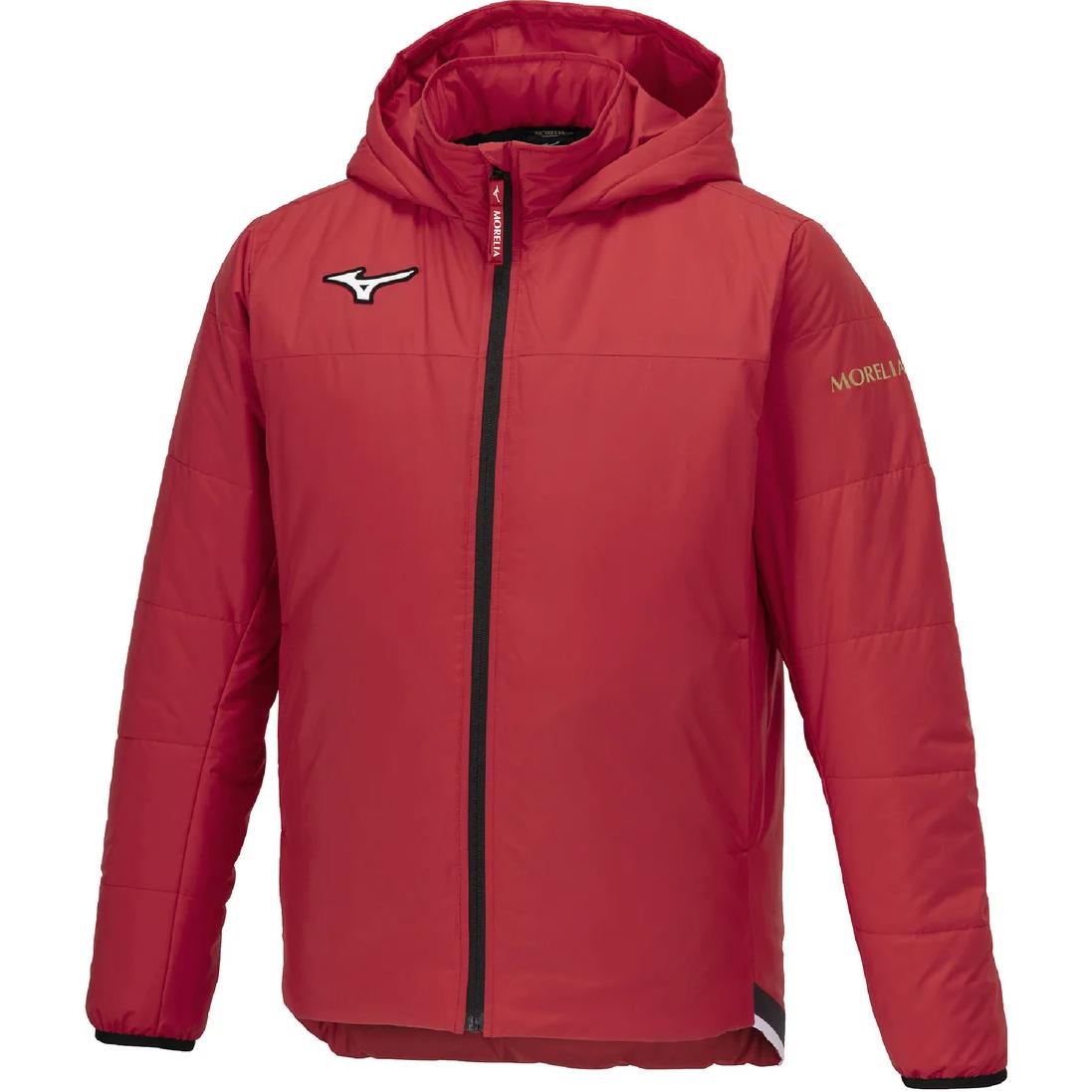 Mizuno Red Solid Logo Zip-Up Hoodie Jacket P2MEA501-62