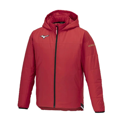 Mizuno Red Solid Logo Zip-Up Hoodie Jacket P2MEA501-62