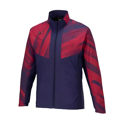 Mizuno Retro Blue Printed Zip-Up Jacket with Collar 32MEA541-63