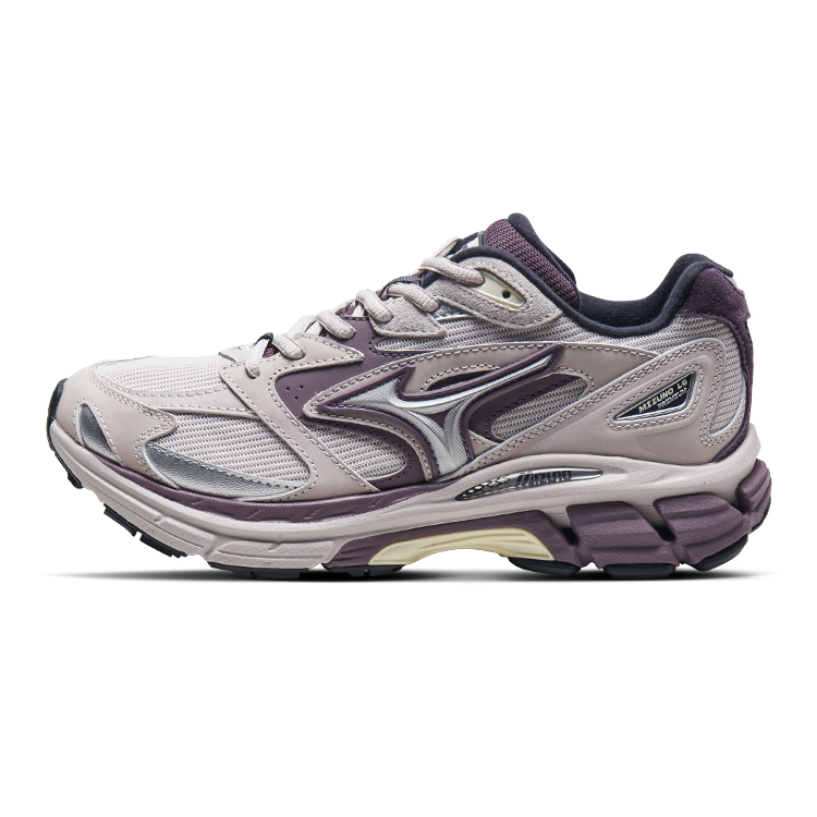 Mizuno Retro Running Shoes Low-Top Anti-Slip Cushion Light Gray Purple D1GH241104
