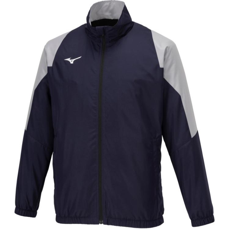 Mizuno Retro Sports Zip-Up Jacket Navy Blue Long-Sleeve Fit 32MEA65511
