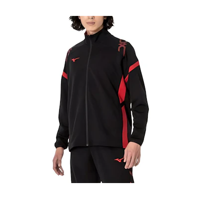 Mizuno Retro Track Jacket Black - Unisex High Neck Full-Zip with Print Design 32MCA11096