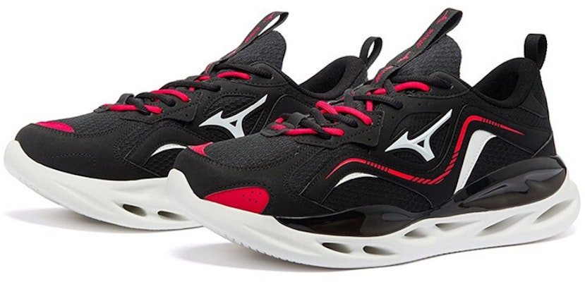 Mizuno 運動 低幫 跑步鞋 男女同款 黑紅 Order Mizuno 運動 低幫 跑步鞋 男女同款 黑紅