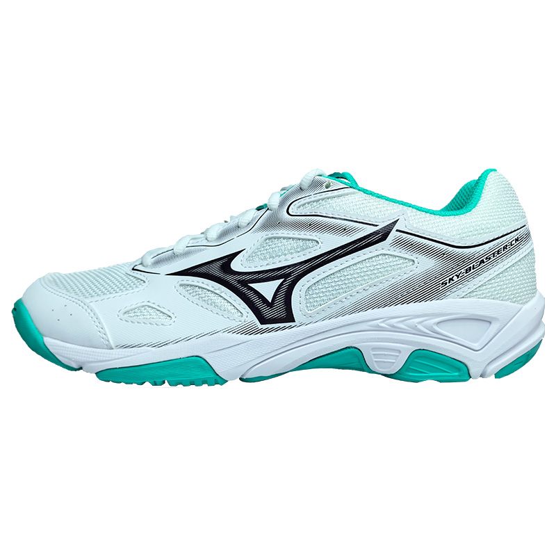 Mizuno Sky Blaster White Blue Badminton Shoes - Cushioning & Non-Slip. 71GA234602