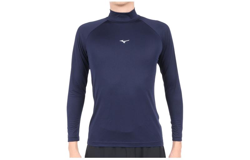 Mizuno Solid Color High-Neck Slim Pullover Navy Sweatshirt 12JAAP1114