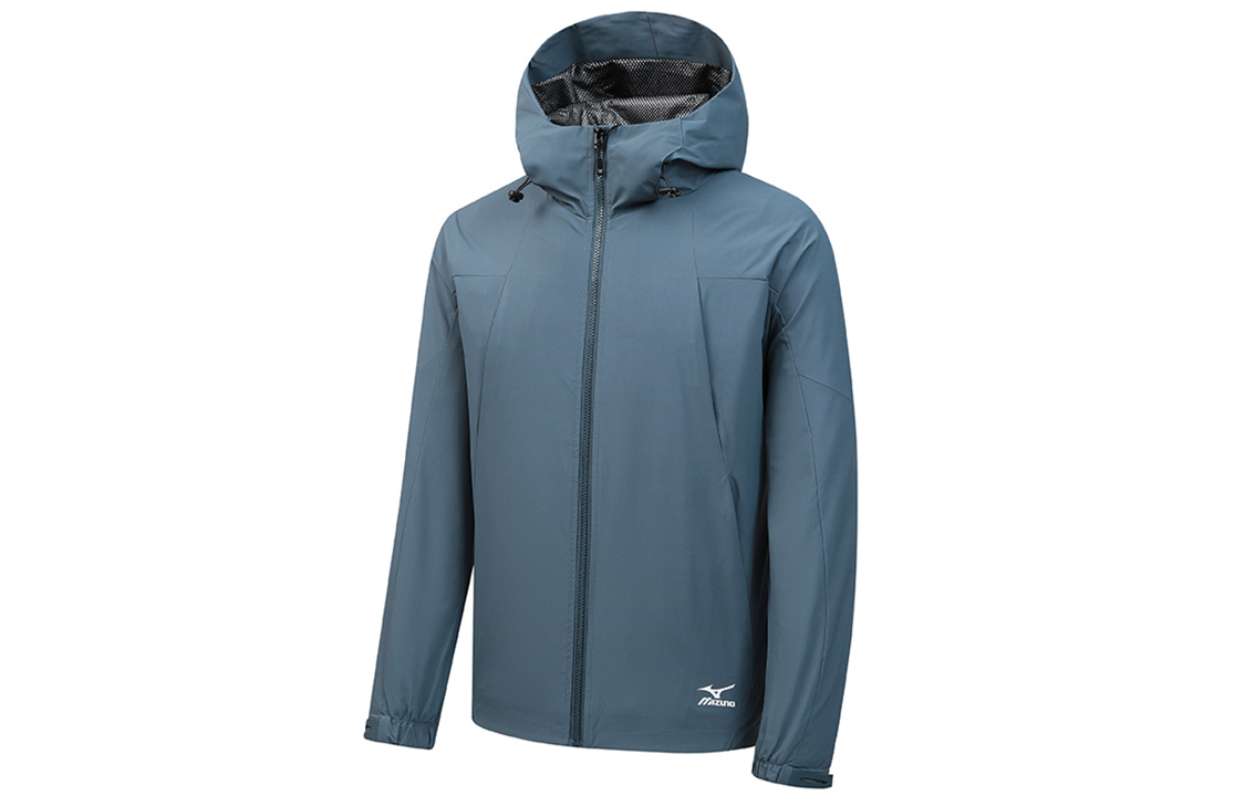 Mizuno Solid Color Logo Print Hooded Jacket Unisex Couple Style A2CE2505