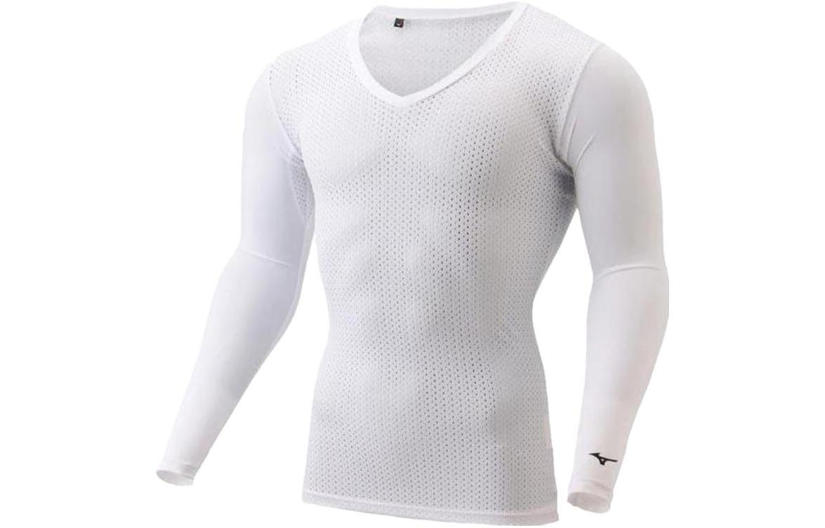 Mizuno Solid Color Slim Fit V-Neck Long Sleeve Sweatshirt E2MJ2007