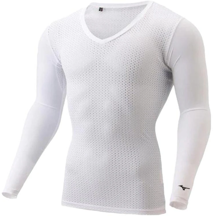 mizuno-solid-color-slim-fit-v-neck-long-sleeve-sweatshirt-e2-mj-2007