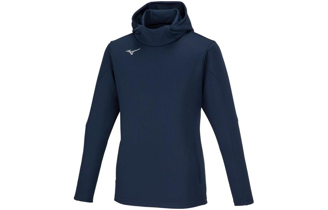 Mizuno Solid Logo Printed Hoodie Unisex Navy Blue 32MCA11914