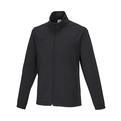 Mizuno Solid Logo Stand Collar Zip-Up Jacket Unisex - Charcoal Black 32MCA12507