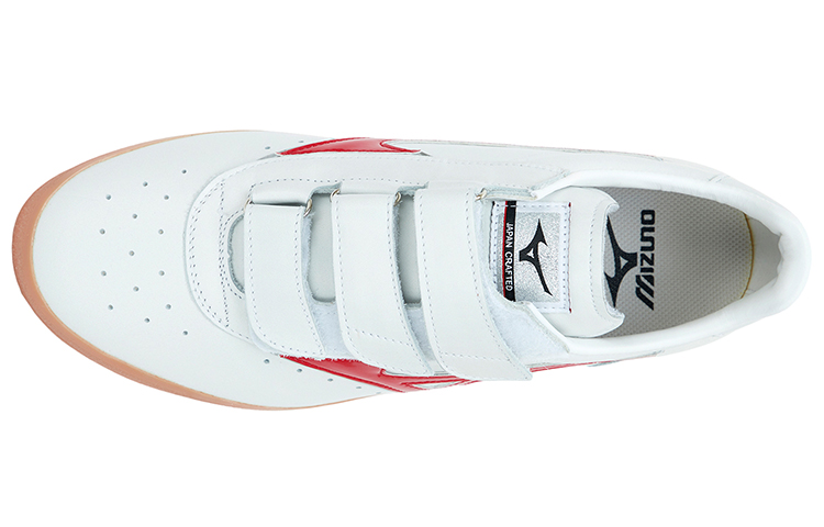 Lookbook Mizuno獨特皮革Spectra 耐磨透氣 低筒 板鞋 白紅