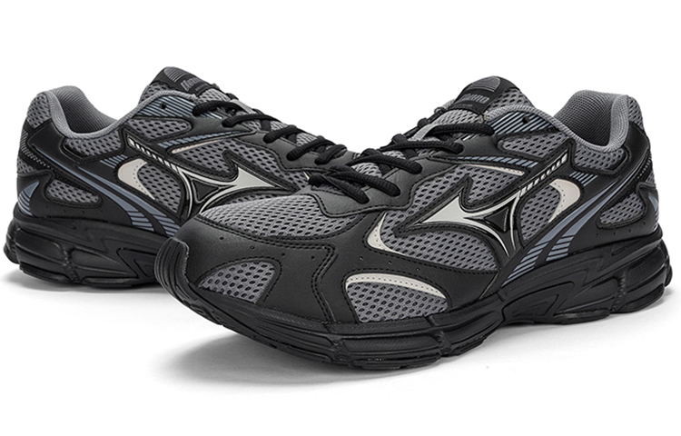 Shop Mizuno Speed 2K 舒適潮流 防滑耐磨 低筒 運動休閒鞋 男女同款 黑灰